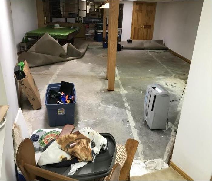 water damaged basement in West Hyannisport, MA
